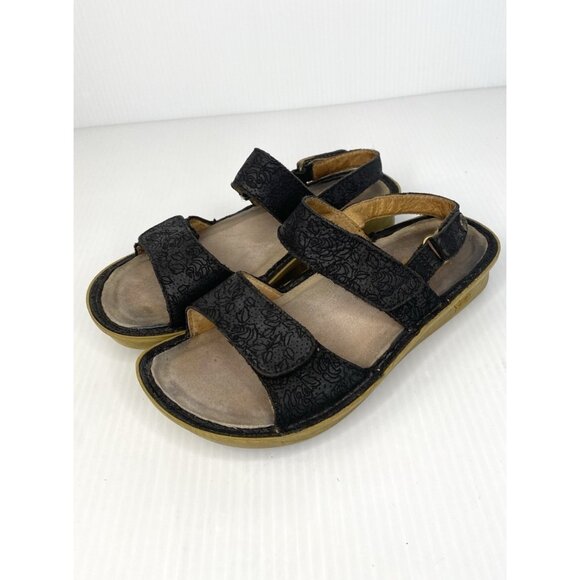 Alegria Verona Finely Black Strappy Slingback Sandals Leather EU 35 US 5 / 5.5 - Picture 1 of 9